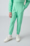 Water Green Cotton Fuzzy Inside Soft Textured Comfortable Fit Embroidered Girls' Tracksuit Set - 75145 - 4
