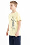 Yellow Text Printed O Neck Standard Fit Boys T-Shirt - 11119 - 5