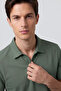 Light Green Comfortable Form Soft-Textured Polo Collar Men's T-Shirt - 88496 - 2
