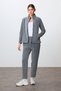 Gray Melange Thick Soft Textured Stand Collar Standard Fit Embroidered Fleece Women's Tracksuit Set -95339 - 5