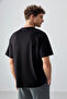 Black Cotton Thick Soft Textured Oversize Fit Printed Men's T-Shirt - 88375 - 5