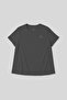 Dark Gray Printed Comfortable Fit Plus Size Women's T-Shirt - 97308 - 2