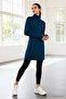 Indigo Half Zipper D Mock Neck Standard Fit Women's Athlete Tunic - 97309 - 3