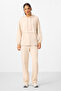 Beige Soft Textured Hooded Standard Fit Women's Tracksuit Tunic Set - 95348 - 4
