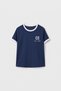 Parlament Shoulder Piping Detailed Printed Girls' T-Shirt - 75181