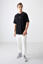 Black 100% Cotton Thick Soft Textured Oversize Fit Printed Men's T-Shirt - 88361 - 4