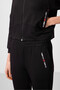 Black Hooded Zippered Standard Fit Women's Tracksuit Set - 95328 - 5