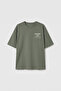 Khaki Standard Fit Short Sleeve Printed Girls' T-Shirt - 75175