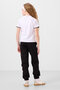 White-Black O Neck Printed Rubber Leg Cargo Pocket Girl's Tracksuit Suit - 75173 - 6