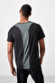Black Breathable Textured Slim Flexible Standard Fit Men's Performance T-Shirt - 88387 - 6