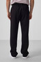 Black Surface Textured Comfortable Form Palazzo Men's Trousers - 82163 - 5