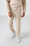Beige Cotton Thick Soft Textured Comfort Fit Embroidered Men's Tracksuit Set - 85255 - 4
