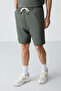 Khaki Cotton Thick Soft Textured Oversized Fit Basic Men's Shorts Set - 85257 - 5