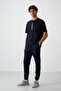 Indigo Cotton Soft Textured Comfort Fit Embroidered Men's Jogger - 82123 - 2