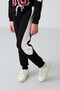 Black Cotton Hairy Inside Soft Textured Standard Fit Embroidered Girl's Tracksuit Set - 75170 - 2