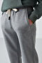 Gray Melange Cotton Thick Fleece Lined Standard Fit Printed Boys' Tracksuit Bottom - 11225 - 3