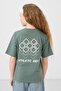 Light Green Cotton O-Neck Comfortable Form Fit Printed Girls' T-Shirt - 75178 - 6