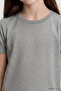 Gray Melange O Neck Standard Fit Basic Unisex Kids T-Shirt - 11328 - 4