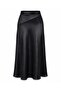 Kraşlı Satin Skirt - Black |   F1915 - Black - 4