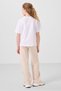 White-Beige O Neck Printed Wide Leg Standard Fit Girls Palazzo Tracksuit Set - 75171 - 7