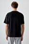 Black Cotton Thick Soft Textured Oversize Fit Printed Men's T-Shirt - 88373 - 5