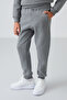 Gray Melange Cotton Thick Fleece Lined Standard Fit Embroidered Boys' Tracksuit Set - 11249 - 5
