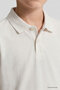 Ecru Polo Collar Standard Fit Basic Unisex Kids T-Shirt - 11330 - 7