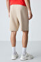 Beige Cotton Thick Soft Textured Standard Fit Basic Men's Shorts - 81278 - 7