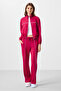 Viva Red Soft Textured Stand Collar Comfortable Fit Elastic Women's Tracksuit Set - 95349