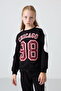 Black Cotton Hairy Inside Soft Textured Standard Fit Embroidered Girl's Tracksuit Set - 75170 - 4