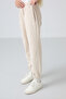Beige Thick Soft Textured Standard Fit Embroidered Fleece Girls' Sweatpants - 75155 - 4