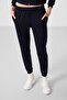 Navy Blue Hooded Zippered Standard Fit Women's Tracksuit Set - 95328 - 3