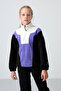 Black Thick Soft Textured Comfortable Embroidered Fleece Girls' Sweatshirt - 75153 - 4