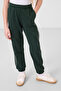 Ecru-Pine Green O Neck Printed Rubber Leg Standard Fit Girl's Tracksuit Set - 75186 - 4