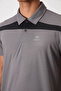 Dark Gray Breathable Textured Slim Flexible Standard Fit Polo Neck Men's Performance T-Shirt - 88392 - 3