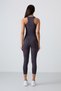 Anthracite High Waist Capri-Crop Athlete Slim Fit Women's Leggings Set - 95284 - 8