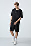 Black Cotton Thick Soft Textured Oversized Fit Basic Men's Shorts Set - 85259