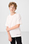 Ecru Cotton Soft Textured Oversize Basic Boy's T-Shirt - 11297 - 5