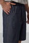 Denim Navy Blue Standard Fit Woven Light Flexible Chino Men's Shorts - 81290 - 4