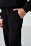 Black Cotton Hairy Inside Soft Textured Standard Fit Embroidered Girl's Tracksuit Set - 75162 - 6