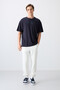 Navy Blue Cotton Thick Soft Textured Oversize Fit Printed Men's T-Shirt - 88329 - 2