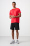 Red Breathable Textured Slim Fit Standard Fit Men's Performance T-Shirt - 88384 - 2