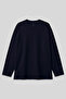 Navy Blue O-Neck Comfortable Fit Oversized Plus Size Long Sleeve Men's T-Shirt - 88107 - 2