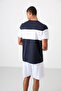 Navy Blue Breathable Textured Slim Flexible Standard Fit Men's Performance T-Shirt - 88396 - 6