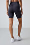 Anthracite Stretchy Standard Fit Performance Women's Biker Leggings - 91012 - 6