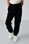 Black Thick Soft Textured Standard Fit Embroidered Fleece Girl's Tracksuit Bottom - 75155 - 4