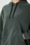 Khaki Thick Soft Textured Hooded Comfortable Fit Embroidered Fleece Women's Sweatshirt - 97292 - 6