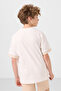 Ecru Cotton Soft Textured Oversize Pocket Detailed Boy's T-Shirt - 11295 - 5