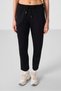 Black Soft Textured Hidden Zipper Skinny Leg Women's Trousers - 94668 - 4