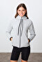 Stone Thick Soft Textured Hooded Standard Fit Embroidered Fleece Women's Sweatshirt -97287 - 6